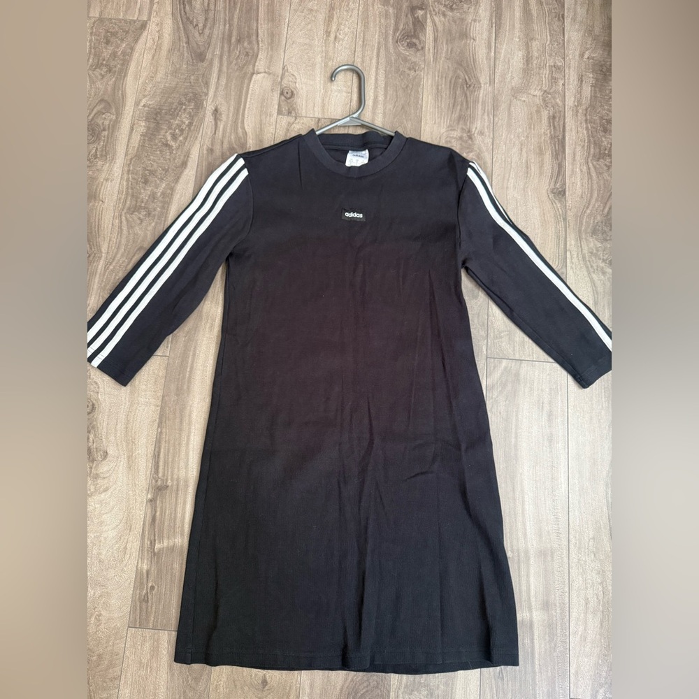 adidas Black Ribbed Crewneck Sweatshirt